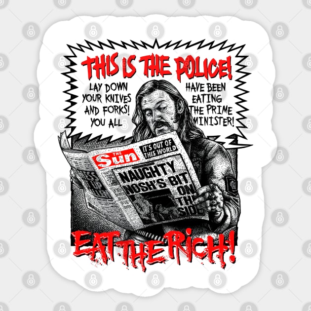 Eat The Rich! Sticker by PeligroGraphics